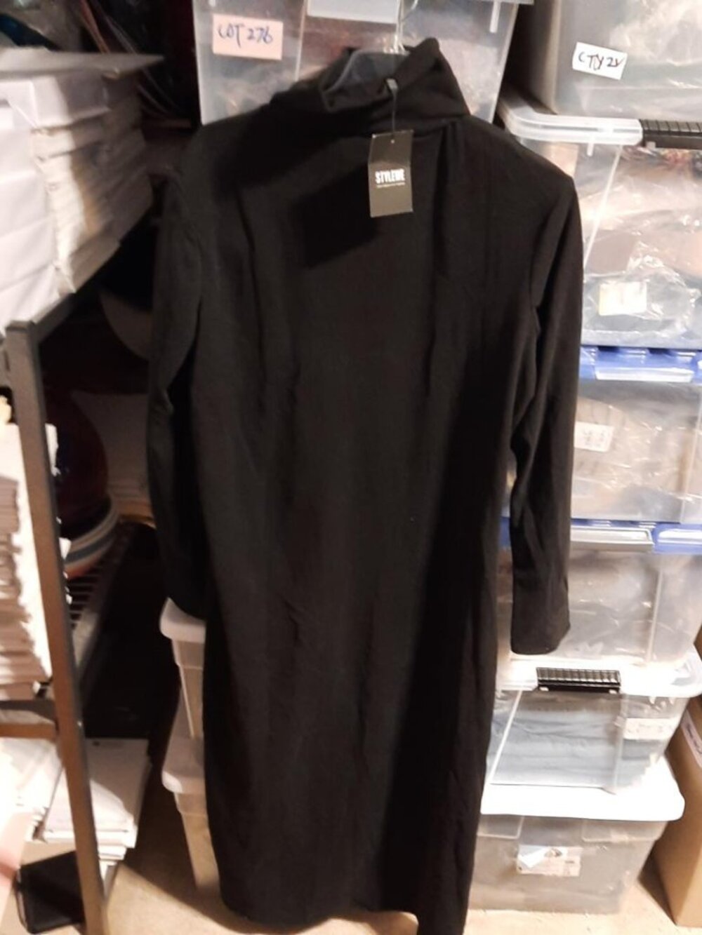 NEW TAG ! Women Stylewe Elegant Black Long Sleeve Tunic Dress Size 2XL